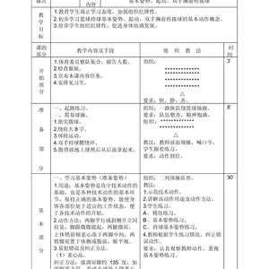 儿童篮球基础训练教案